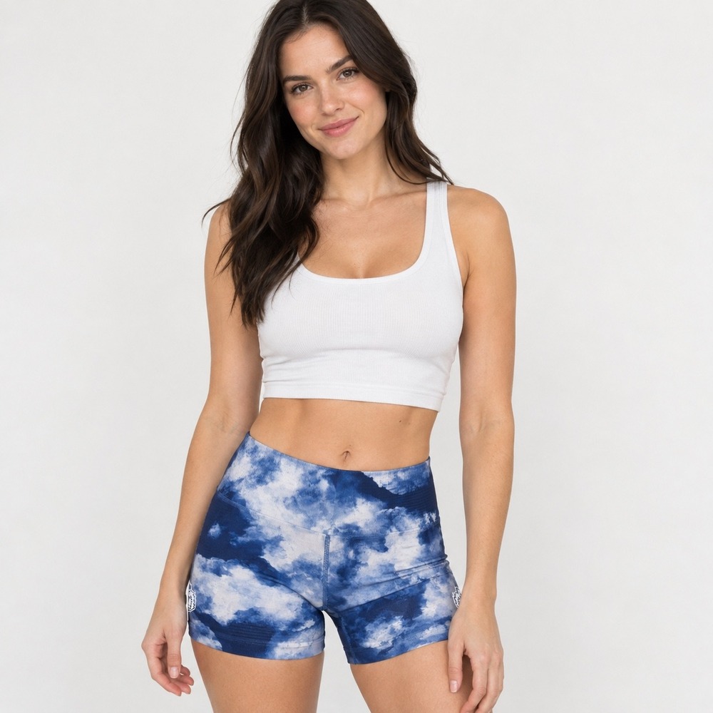Darcsport SHE Shorts Cloud Print Seamless Blue Womens Small